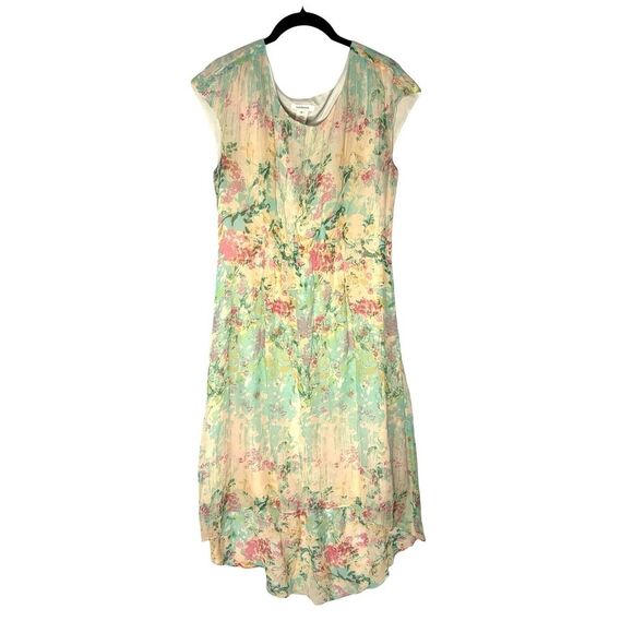 Sundance Dresses & Skirts - Sundance Women's Fairy Floral Dress 100% Silk Midi Cap Sleeve Size 10 Peasant‎